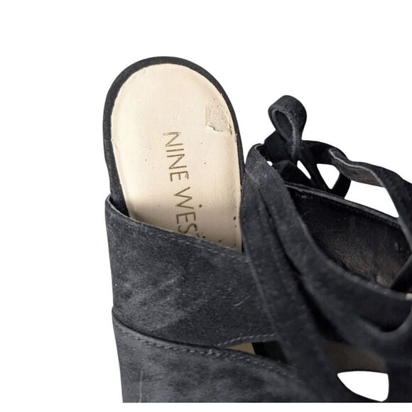 NINE WEST Ronnie Strappy Black Stiletto Heeled Sandal Size 6M - Picture 9 of 9